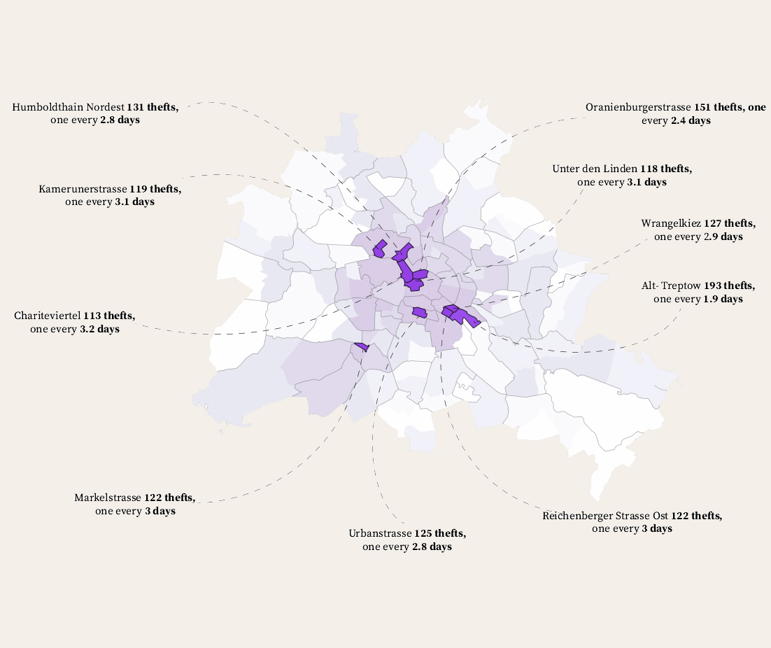 Bike thefts map